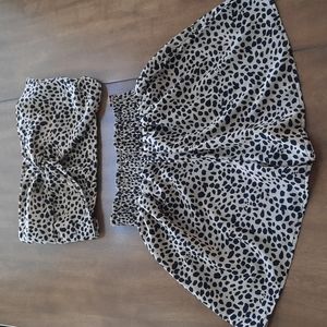 Shein 2 pc Cheetah Skirt Set M
